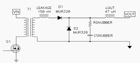 漏電感延緩了D2關(guān)閉