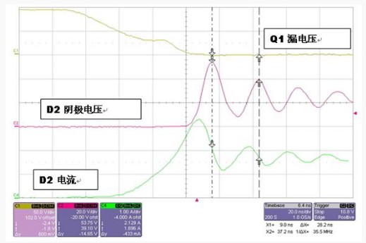 當(dāng)D2關(guān)閉時D2會引起過多的振鈴