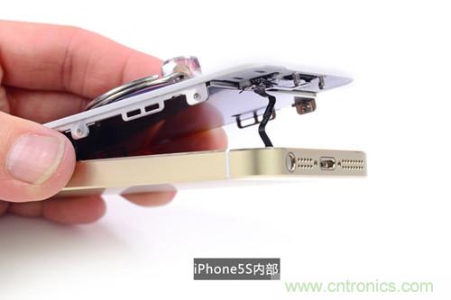 土豪金iPhone 5S拆解：內(nèi)部結(jié)構(gòu)升級(jí)，維修難度增加