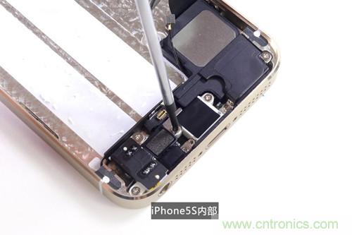 土豪金iPhone 5S拆解：內(nèi)部結(jié)構(gòu)升級(jí)，維修難度增加