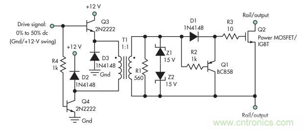 可快速關(guān)斷的門驅(qū)動變壓器電路