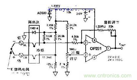 電池冷端熱電偶保護電路設(shè)計