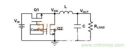 同步降壓轉(zhuǎn)換器電路圖。