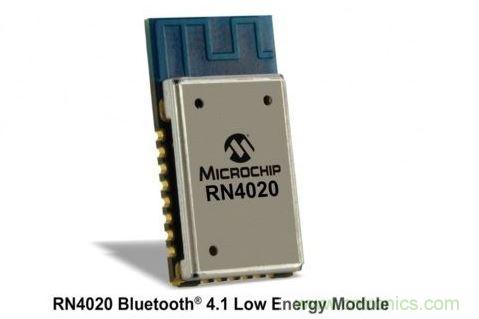 Microchip公司的RN4020模塊集成了包括天線在內(nèi)完整的低功耗藍牙射頻電路。RN4020采用密封的10mm x17mm x 2mm封裝，內(nèi)置有板載陶瓷天線、2.4GHz的低功耗藍牙收發(fā)器、帶完整的嵌入式低功耗藍牙協(xié)議棧的微控制器以及UART和USB接口。