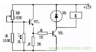 光敏電阻式光控開關(guān)典型應(yīng)用電路解析