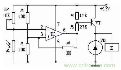 光敏電阻式光控開關(guān)典型應(yīng)用電路解析