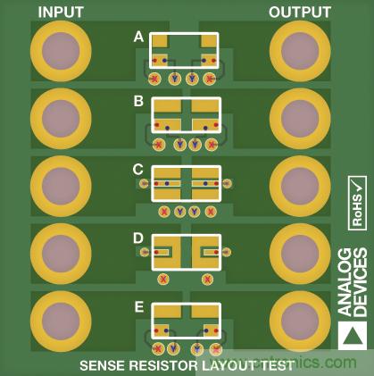改進(jìn)低值分流電阻的焊盤布局，優(yōu)化高電流檢測精度