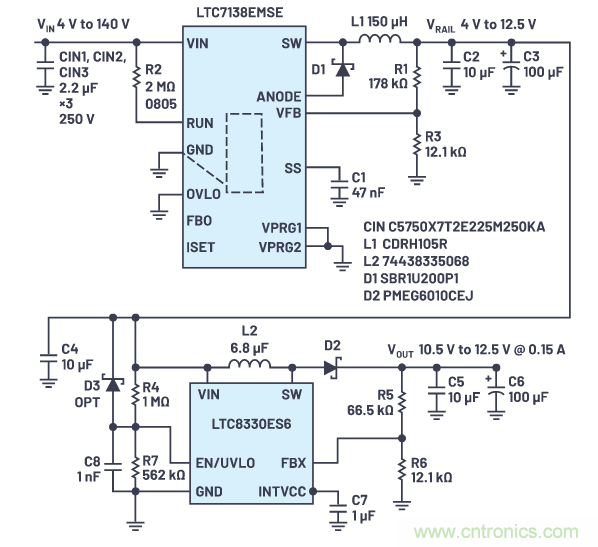 在源電壓5 V至140 V的電氣系統(tǒng)中，如何維持偏置電壓呢？