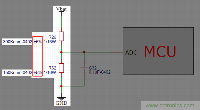 電池電壓偵測電路“踩坑”：分壓電阻的精度竟然是5%，不是1%