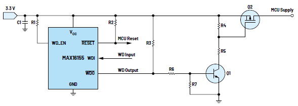 利用低電平有效輸出驅(qū)動(dòng)高端MOSFET輸入開(kāi)關(guān)以實(shí)現(xiàn)系統(tǒng)電源循環(huán)