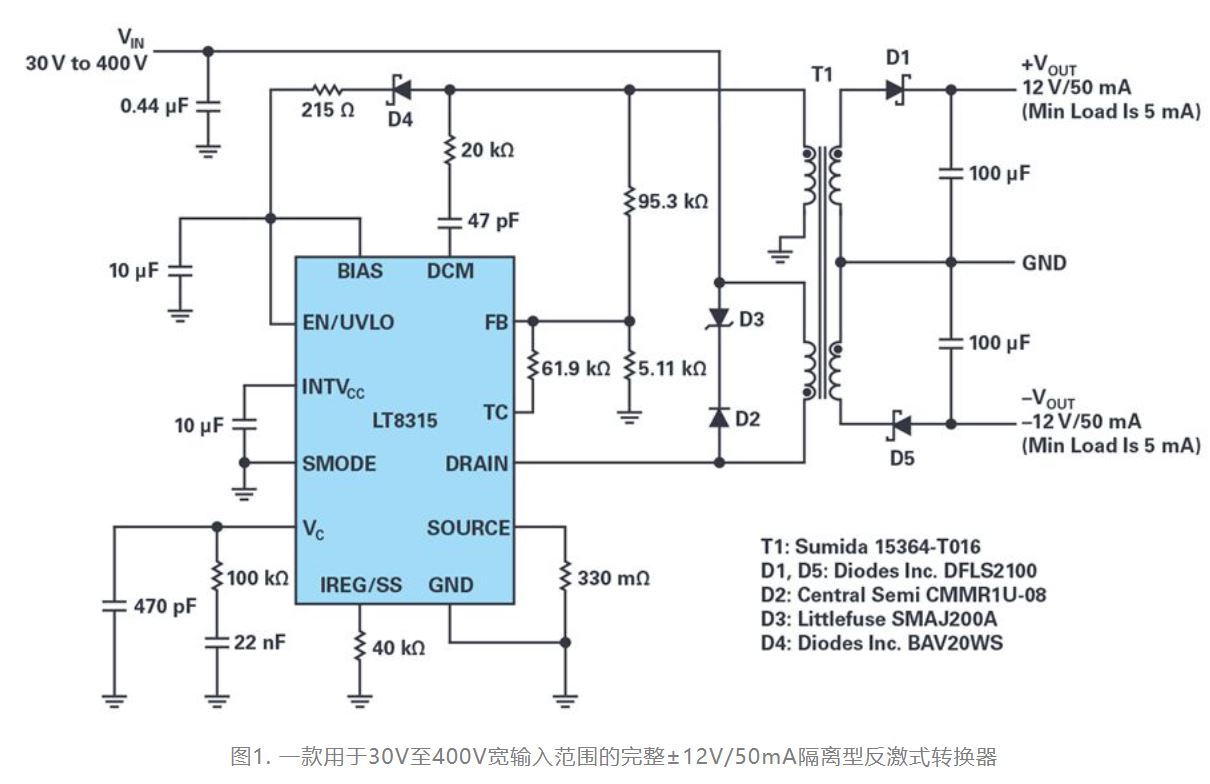 單個(gè)IC也能構(gòu)建緊湊、高效的雙極性穩(wěn)壓器