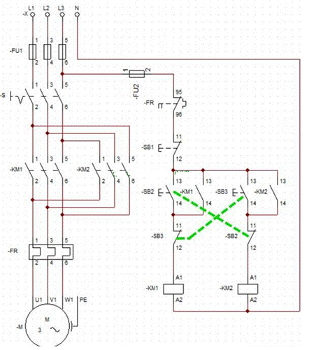 三種三相交流電動(dòng)機(jī)正反轉(zhuǎn)互鎖電路的分析