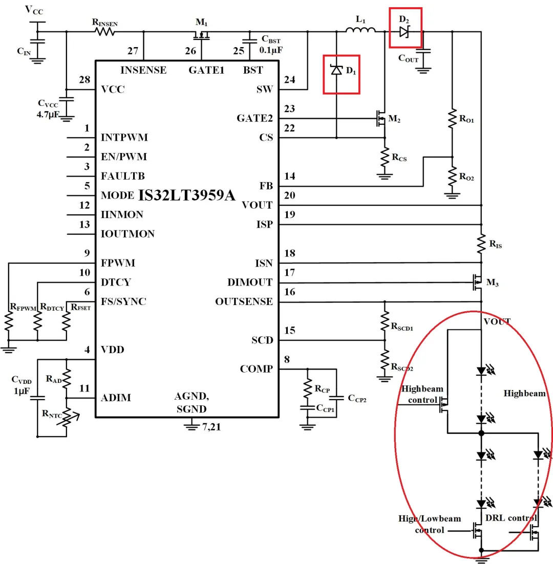 如何解決單芯片驅動HB/LB/DRL,LED負載切換電流過沖？